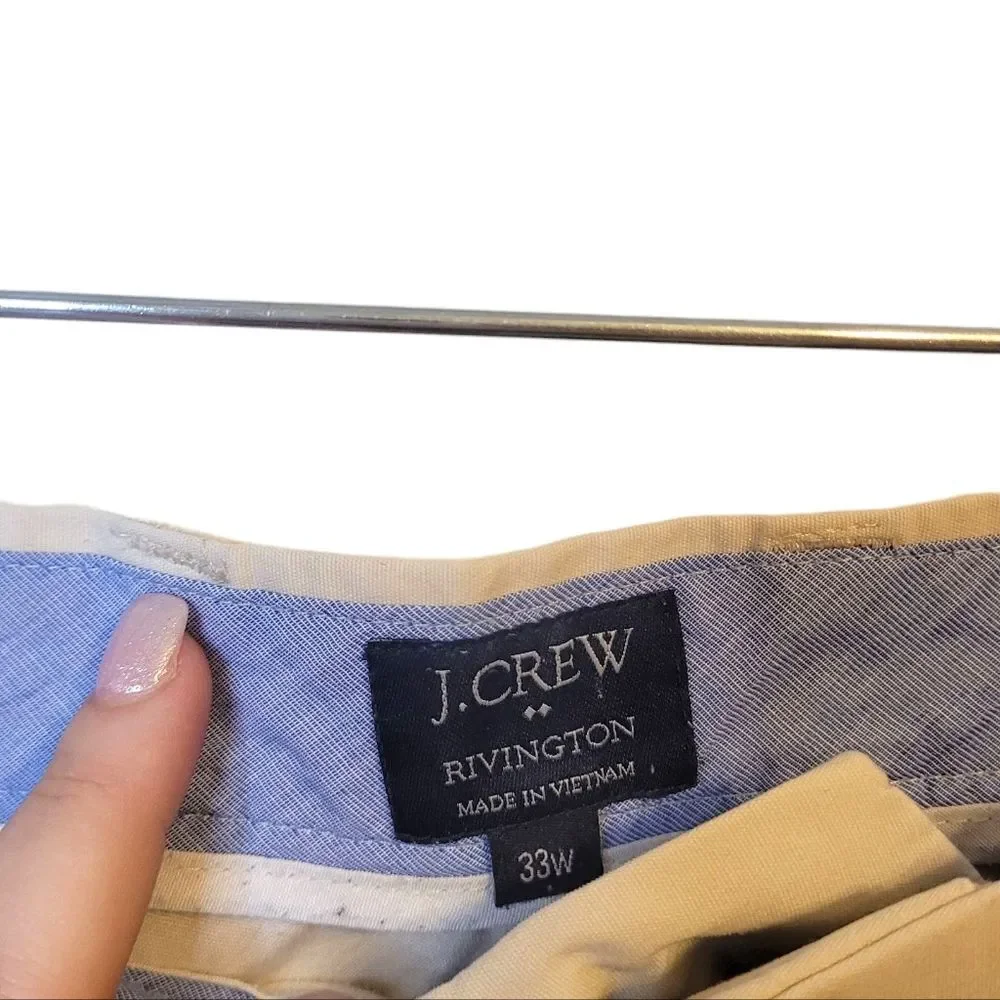 J. Crew Men's Light Khaki Rivington Chino Shorts Size 33W